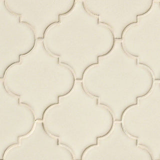 12x12 Antique Arabesque Mosaic Stone-Look Glossy Textured Ceramic Tile