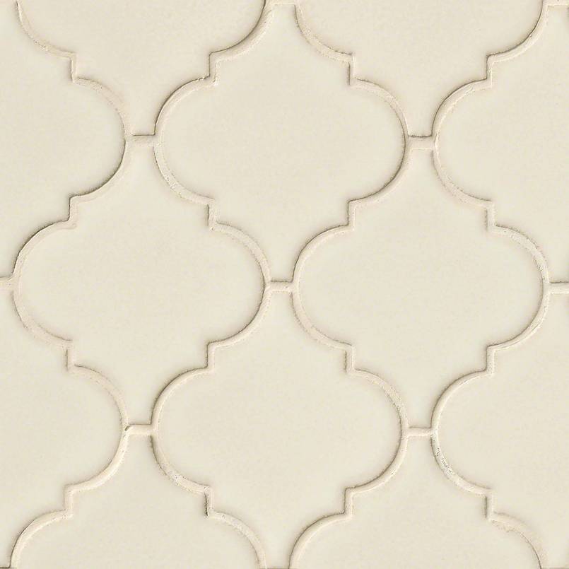 12x12 Antique Arabesque Mosaic Stone-Look Glossy Textured Ceramic Tile