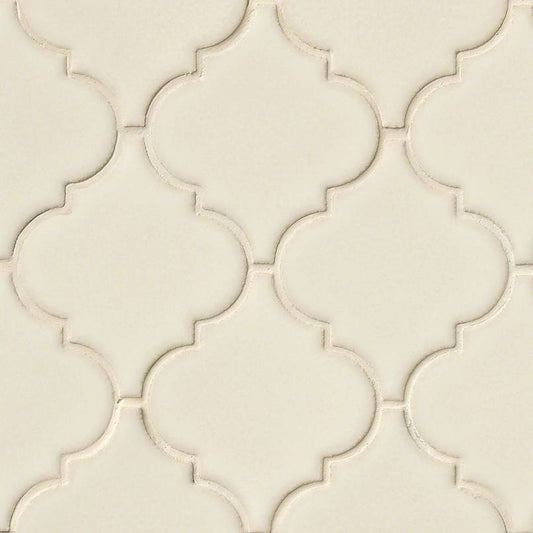 12x12 Antique Arabesque Mosaic Stone-Look Glossy Textured Ceramic Tile