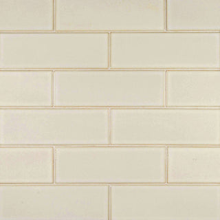 Cream Beige - 4x12 Antique Stone-Look Glossy Textured Ceramic Tile
