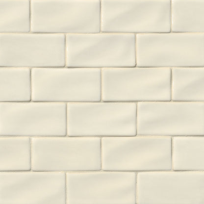 3x6 Antique Solid-Color Glossy Wavy Ceramic Tile
