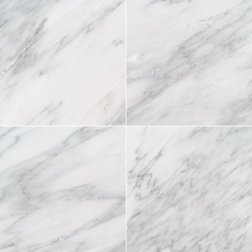 18x18 Arabescato Natural-Look Honed Smooth Marble Tile