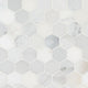 2" Arabescato Hexagon Mosaic Natural-Look Honed Smooth Marble Tile