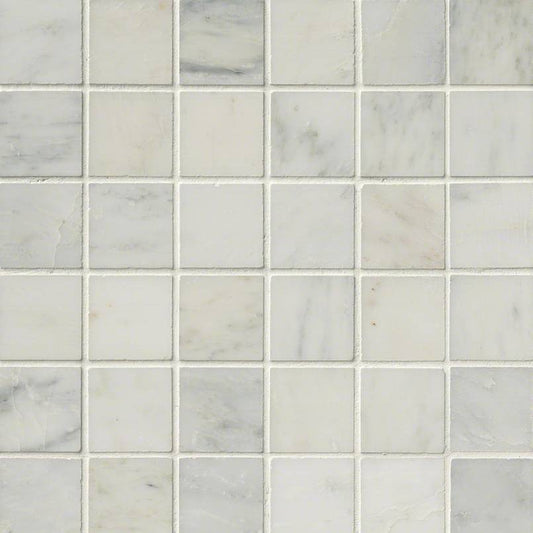 12x12 Arabescato Mosaic Stone-Look Honed Textured Marble Tile
