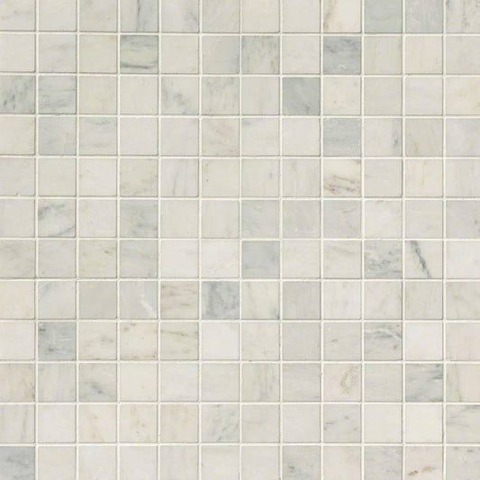 12x12 Arabescato Mosaic Stone-Look Honed Textured Marble Tile