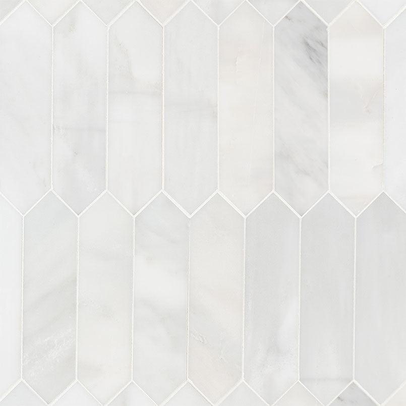 3x12 Arabescato Picket Natural-Look Honed Smooth Marble Tile