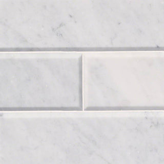 4x12 Arabescato Natural-Look Honed Beveled Marble Tile
