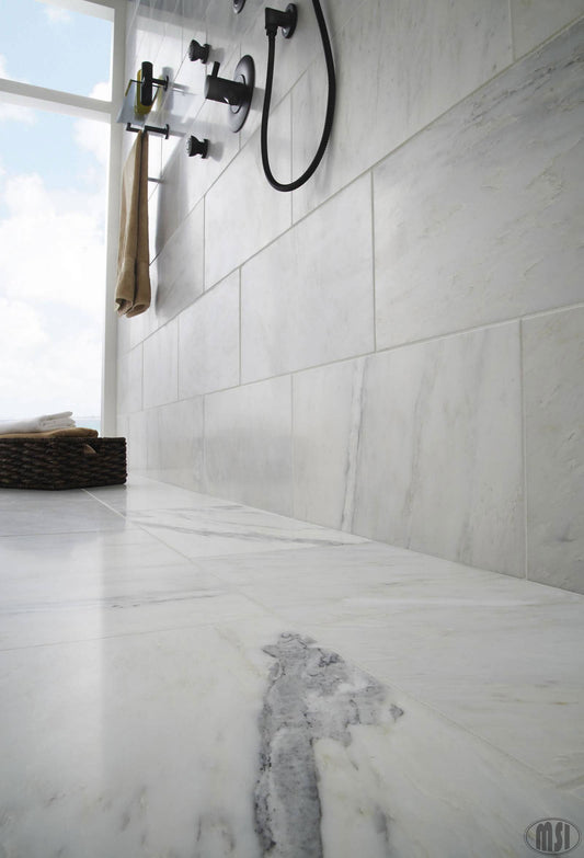 12x24 Arabescato Natural-Look Honed Smooth Marble Tile