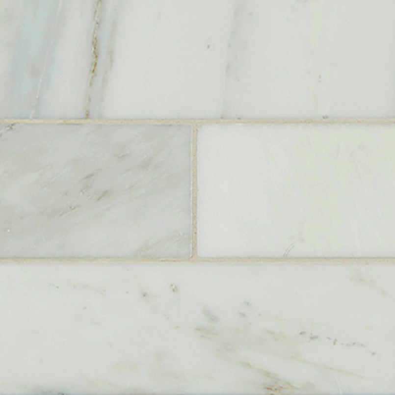 4x12 Arabescato Natural-Look Honed Smooth Marble Tile