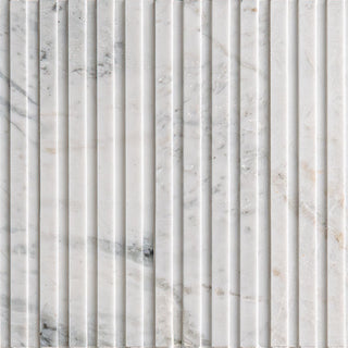 4x12 Arabescato Patterned Natural-Look Honed 3D Geometric Slatted Marble Tile