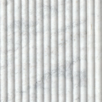 12x24 Arabescato Patterned Natural-Look Honed 3D Geometric Ribbed Marble Tile