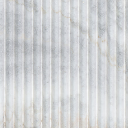 12x24 Arabescato Patterned Natural-Look Honed 3D Geometric Fluted Marble Tile