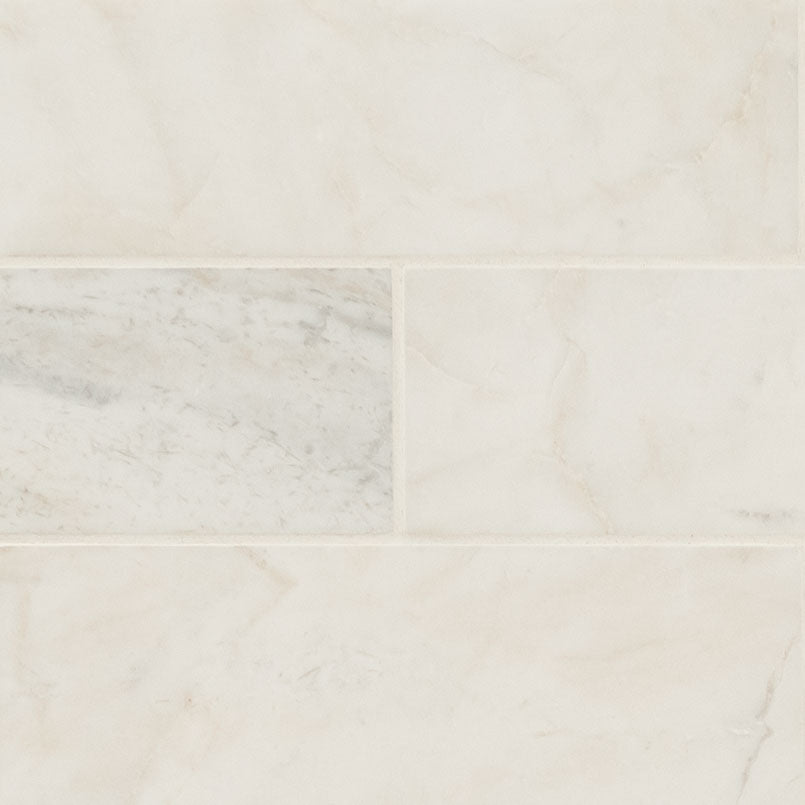 4x12 Arabescato Natural-Look Honed Smooth Marble Tile