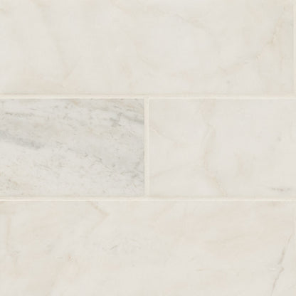 4x12 Arabescato Natural-Look Honed Smooth Marble Tile