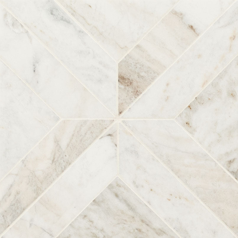 12x12 Arabescato Patterned Natural-Look Honed Smooth Marble Tile