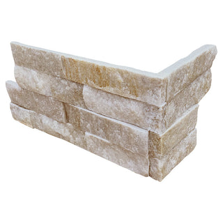 6x18 Arctic Natural-Look Matte Textured Quartzite Corner Tile