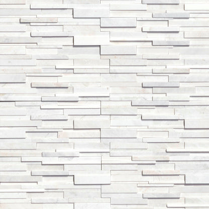 6x24 Arctic Natural-Look Honed Split-Face Marble Tile