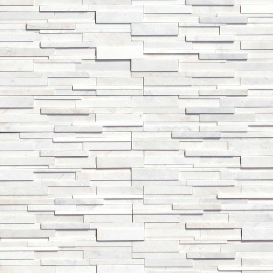6x24 Arctic Natural-Look Honed Split-Face Marble Tile