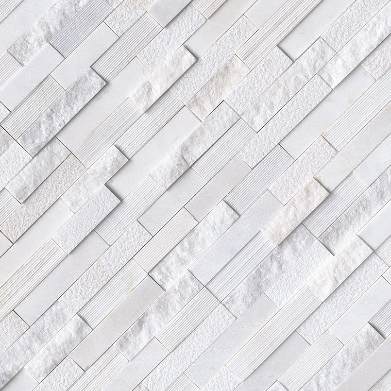 6x24 Arctic Natural-Look Matte Split-Face Marble Tile