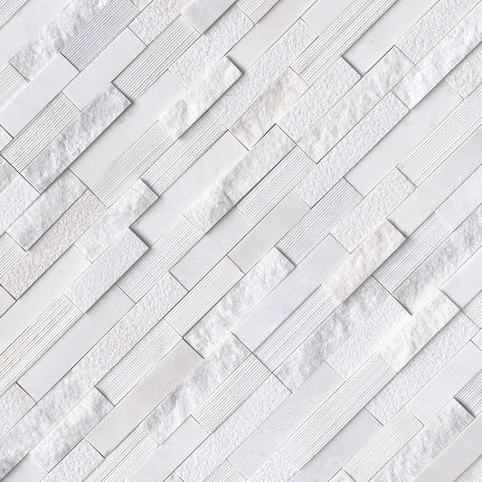 6x24 Arctic Natural-Look Matte Split-Face Marble Tile