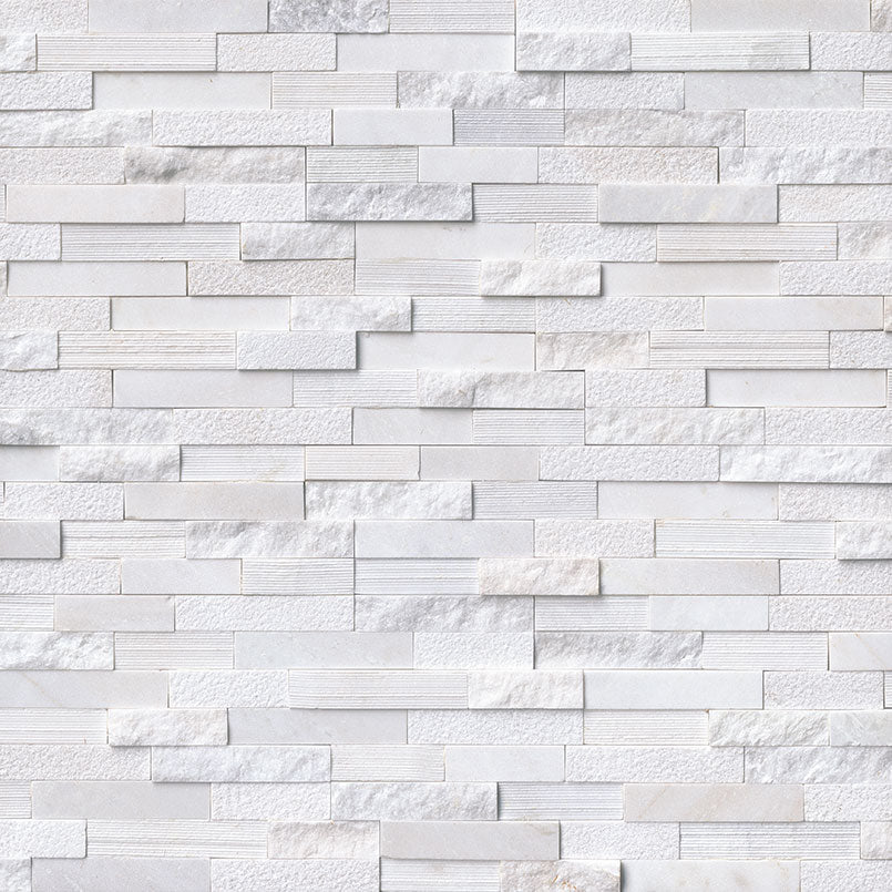 6x24 Arctic Natural-Look Matte Split-Face Marble Tile
