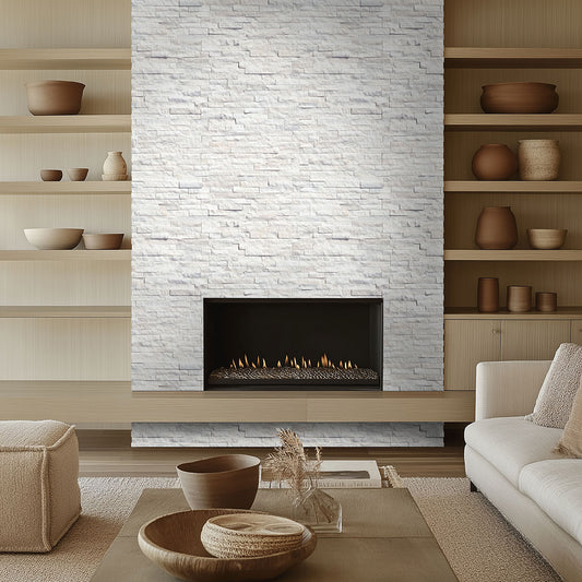 6x24 Arctic Natural-Look Matte Textured Marble Tile