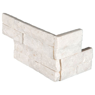 6x18 Arctic Natural-Look Matte Textured Marble Corner Tile