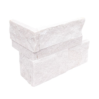 Soft Grey - 9x18 Arctic Natural-Look Matte Textured Quartzite Stone Corner