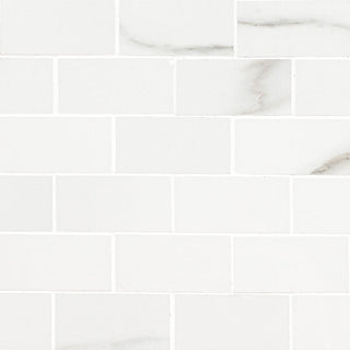 2x4 Aria Bianco Marble-Look Polished Smooth Porcelain Tile