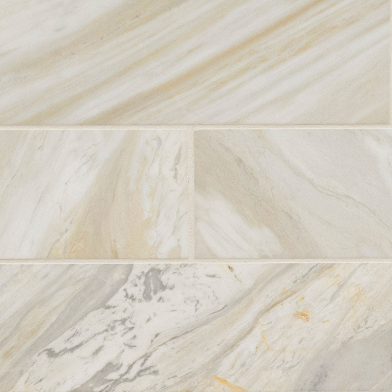 4x12 Arabescato Natural-Look Honed Smooth Marble Tile
