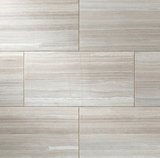 12x24 White Oak Patterned Stone-Look Honed Smooth Marble Tile