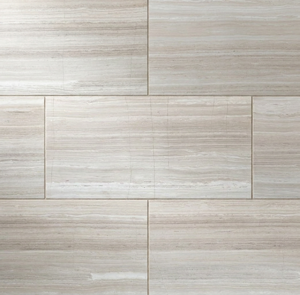 12x24 White Oak Patterned Stone-Look Honed Smooth Marble Tile