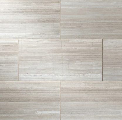 12x24 White Oak Patterned Stone-Look Honed Smooth Marble Tile