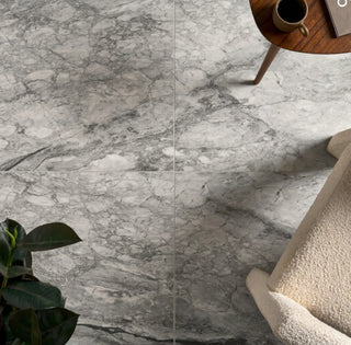 Gray - 24x24 Kaya Intense Veining Marble-Look Matte Smooth Porcelain Tile