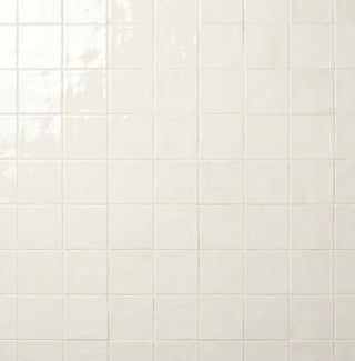 4x4 Contempee Handcrafted Solid-Color Glossy Undulated Ceramic Tile
