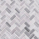 1x2 Bergamo Herringbone Mosaic Natural-Look Polished Smooth Marble Tile