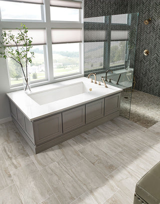 Beige Gray - 12x24 Bernini Camo Travertine-Look Matte Smooth Porcelain Tile