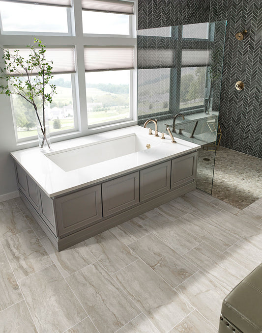 12x24 Bernini Camo Travertine-Look Matte Smooth Porcelain Tile