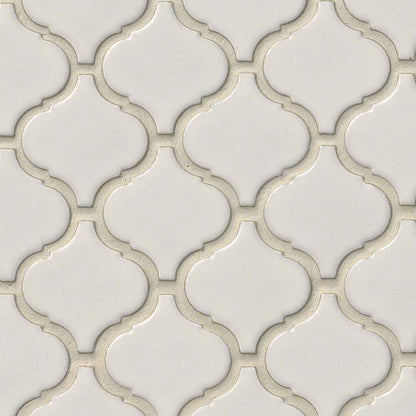 12x12 Bianco Arabesque Mosaic Solid-Color Glossy Smooth Porcelain Tile