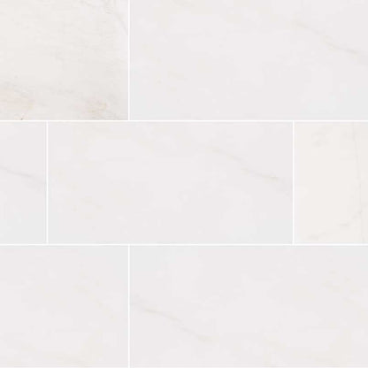 12x24 Bianco Natural-Look Polished Smooth Marble Tile