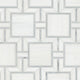 12x12 Bianco Framed Square Mosaic Natural-Look Polished Smooth Marble Tile