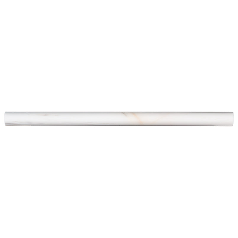 3/4x12 Bianco Rhombus Pencil Moulding Natural-Look Polished Smooth Marble Tile