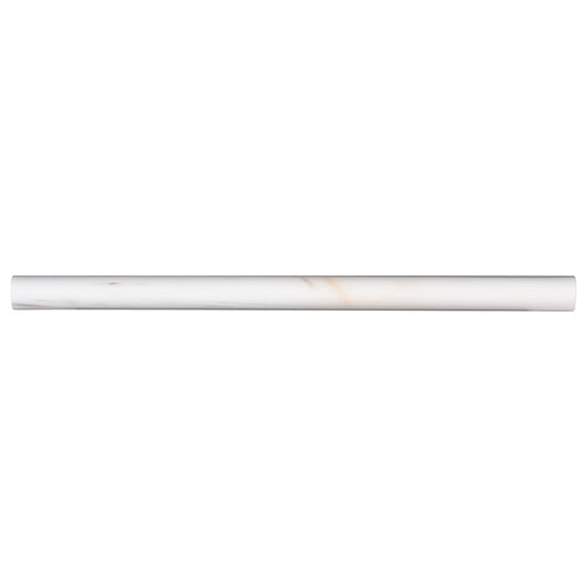 3/4x12 Bianco Rhombus Pencil Moulding Natural-Look Polished Smooth Marble Tile