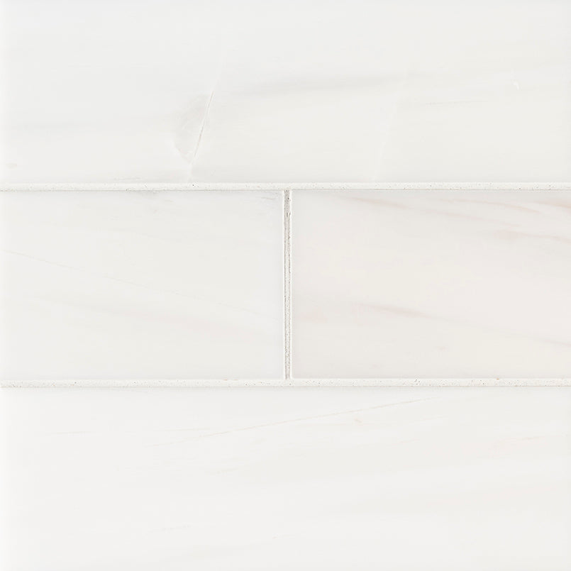 4x12 Bianco Natural-Look Polished Smooth Marble Tile