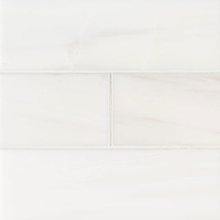 4x12 Bianco Natural-Look Polished Smooth Marble Tile
