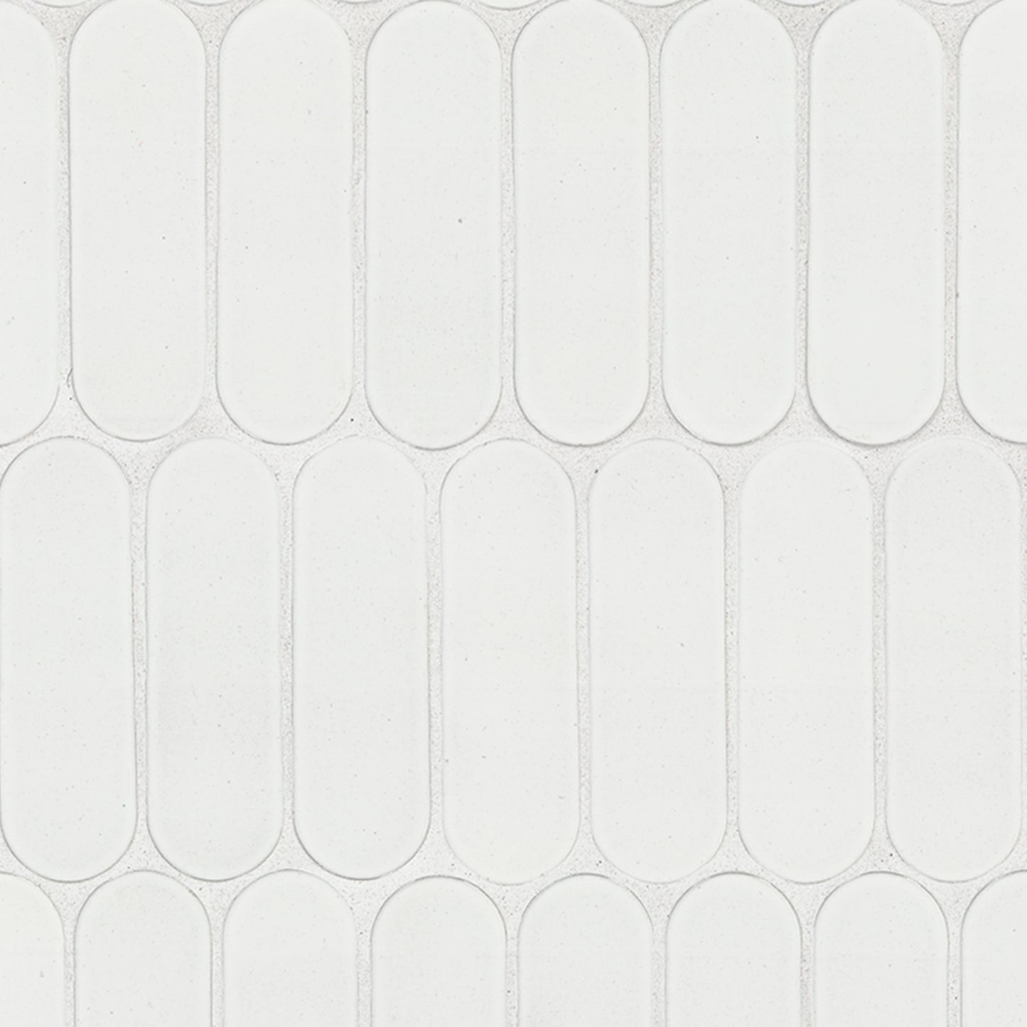 12x12 Bianco Oval Mosaic Solid-Color Polished Smooth Marble Tile