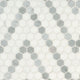 1" Bianco Hexagon Mosaic Wave Pattern Polished Smooth Marble Tile