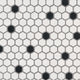 1" Black Hexagon Mosaic Solid-Color Matte Smooth Porcelain Tile