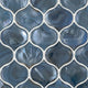 12x12 Blue Arabesque Mosaic Solid-Color Glossy Smooth Glass Tile