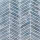 12x12 Blu Chevron Mosaic Solid-Color Glossy Smooth Glass Tile